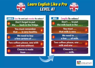 Learn English Like a Pro - Inteligentne fiszki + gra (poziom A1)