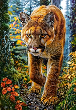 Puzzle 1500 elementów. Lew w lesie