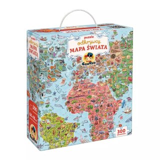 Puzzle CzuCzu 300 elementów, odkrywcy. Mapa świata
