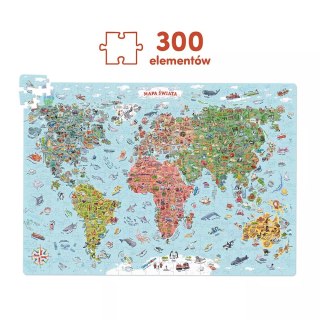 Puzzle CzuCzu 300 elementów, odkrywcy. Mapa świata