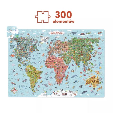 Puzzle CzuCzu 300 elementów, odkrywcy. Mapa świata Puzzle CzuCzu 300 elementów, odkrywcy. Mapa świata